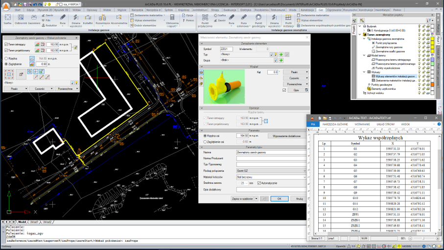 ArCADia-INSTALACJE GAZOWE ZEWNĘTRZNE | INTERsoft program CAD